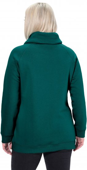 Ulla Popken Drawstring Collar Long Sleeve Sweatshirt Teal Green - Hettegensere og collegegensere - Myke gensere, hettegensere og strikk