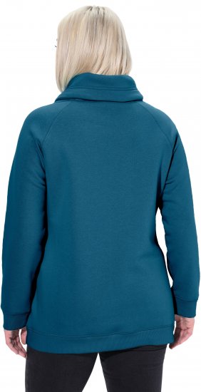 Ulla Popken Drawstring Collar Long Sleeve Sweatshirt Cerulean - Hettegensere og collegegensere - Myke gensere, hettegensere og strikk