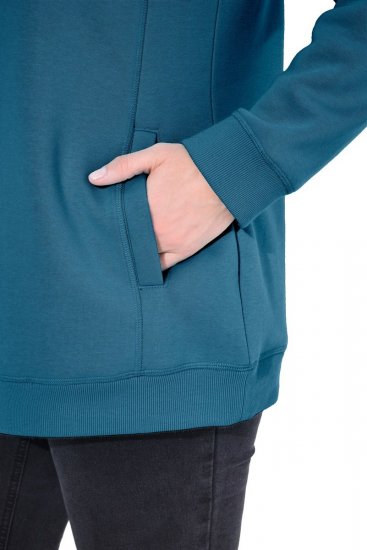 Ulla Popken Drawstring Collar Long Sleeve Sweatshirt Cerulean - Hettegensere og collegegensere - Myke gensere, hettegensere og strikk