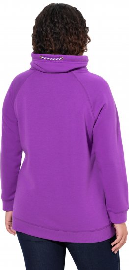 Ulla Popken Drawstring Collar Long Sleeve Sweatshirt Purple - Hettegensere og collegegensere - 