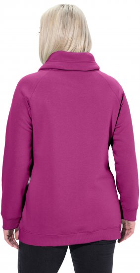 Ulla Popken Drawstring Collar Long Sleeve Sweatshirt Berry - Hettegensere og collegegensere - Myke gensere, hettegensere og strikk