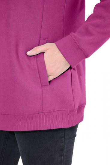 Ulla Popken Drawstring Collar Long Sleeve Sweatshirt Berry - Hettegensere og collegegensere - Myke gensere, hettegensere og strikk