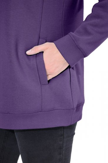Ulla Popken Drawstring Collar Long Sleeve Sweatshirt Deep Violet - Ulla Popken - Ulla Popken Plus-Size Klær