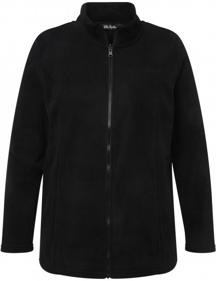 Ulla Popken Modular Fleece Zip Front Jacket Black - Hettegensere og collegegensere - Myke gensere, hettegensere og strikk