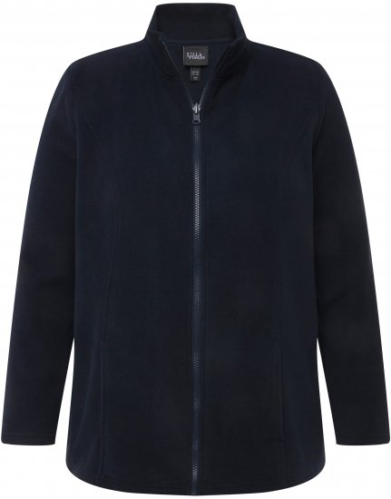 Ulla Popken Modular Fleece Zip Front Jacket Navy - Hettegensere og collegegensere - Myke gensere, hettegensere og strikk