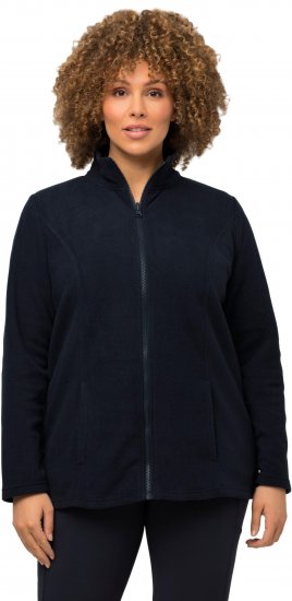 Ulla Popken Modular Fleece Zip Front Jacket Navy - Hettegensere og collegegensere - Myke gensere, hettegensere og strikk