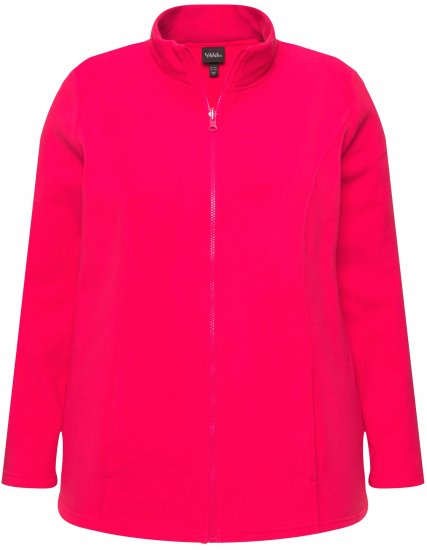 Ulla Popken Modular Fleece Zip Front Jacket Magenta - Hettegensere og collegegensere - Myke gensere, hettegensere og strikk