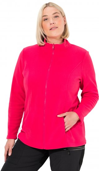 Ulla Popken Modular Fleece Zip Front Jacket Magenta - Hettegensere og collegegensere - Myke gensere, hettegensere og strikk