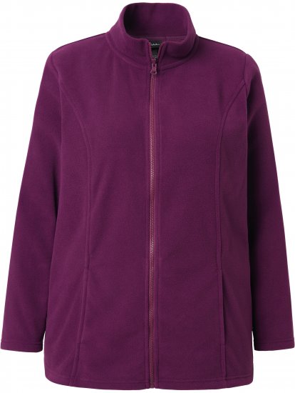 Ulla Popken Modular Fleece Zip Front Jacket Dark Cherry - Hettegensere og collegegensere - Myke gensere, hettegensere og strikk