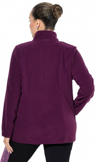 Ulla Popken Modular Fleece Zip Front Jacket Dark Cherry - Hettegensere og collegegensere - Myke gensere, hettegensere og strikk