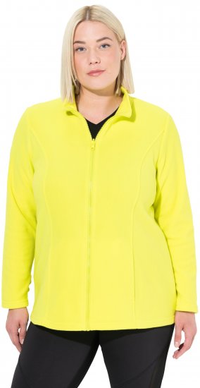 Ulla Popken Modular Fleece Zip Front Jacket Lime - Hettegensere og collegegensere - 