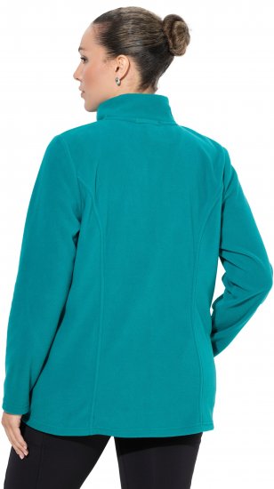 Ulla Popken Modular Fleece Zip Front Jacket Emerald - Hettegensere og collegegensere - Myke gensere, hettegensere og strikk