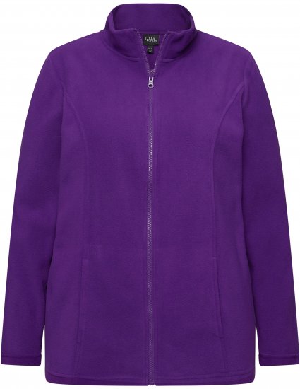 Ulla Popken Modular Fleece Zip Front Jacket Dark Plum - Hettegensere og collegegensere - Myke gensere, hettegensere og strikk