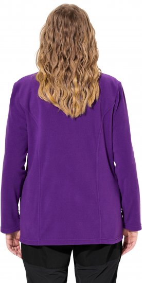 Ulla Popken Modular Fleece Zip Front Jacket Dark Plum - Hettegensere og collegegensere - Myke gensere, hettegensere og strikk