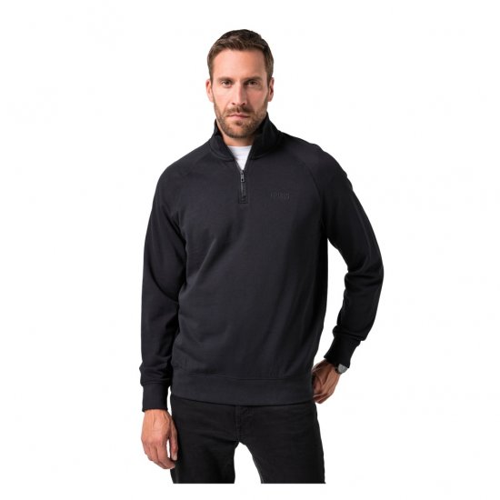JP1880 Sweatshirt Half-Zip Stomach Fit Black - Gensere og hettegensere - Store hettegensere - 2XL-14XL