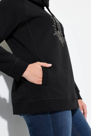 Ulla Popken Rhinestone Snowflake Turtleneck Sweatshirt Black - Hettegensere og collegegensere - Myke gensere, hettegensere og strikk