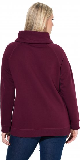 Ulla Popken Rhinestone Snowflake Turtleneck Sweatshirt Dark Ruby - Hettegensere og collegegensere - Myke gensere, hettegensere og strikk