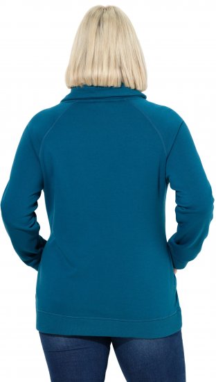 Ulla Popken Rhinestone Snowflake Turtleneck Sweatshirt Teal - Hettegensere og collegegensere - 