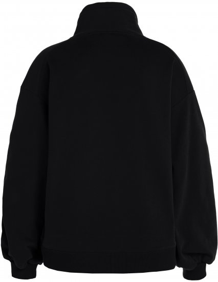 Ulla Popken Gathered Sleeve Oversized Fit Sweatshirt Black - Hettegensere og collegegensere - Myke gensere, hettegensere og strikk