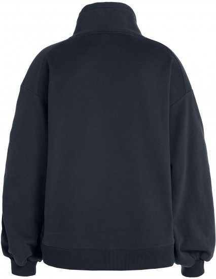 Ulla Popken Gathered Sleeve Oversized Fit Sweatshirt Navy - Hettegensere og collegegensere - Myke gensere, hettegensere og strikk