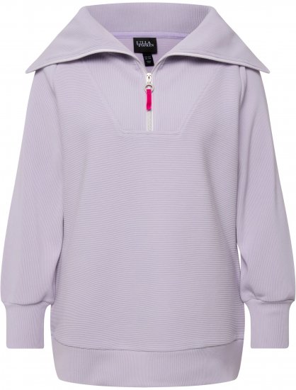 Ulla Popken Long Sleeve Troyer Collar Sweatshirt Pastel Lilac - Hettegensere og collegegensere - Myke gensere, hettegensere og strikk