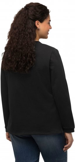 Ulla Popken Flock Print Long Sleeve Crew Neck Sweatshirt Black - Hettegensere og collegegensere - 