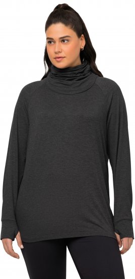 Ulla Popken Sweatshirt with Gaiter Black - Hettegensere og collegegensere - Myke gensere, hettegensere og strikk