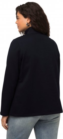 Ulla Popken Tonal Leopard Print Longline Zip-Up Sweatshirt Black - Hettegensere og collegegensere - Myke gensere, hettegensere og strikk
