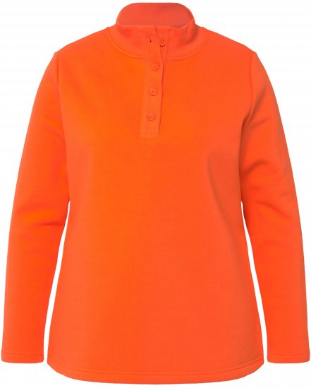 Ulla Popken Collared Long Sleeve Sweatshirt Tangerine - Hettegensere og collegegensere - Myke gensere, hettegensere og strikk