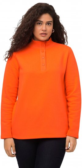 Ulla Popken Collared Long Sleeve Sweatshirt Tangerine - Hettegensere og collegegensere - Myke gensere, hettegensere og strikk