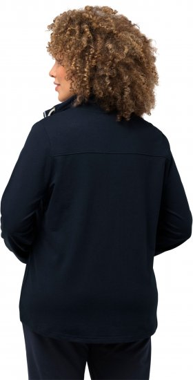 Ulla Popken Contrast Color Zip Up Sweatshirt Navy - Hettegensere og collegegensere - Myke gensere, hettegensere og strikk