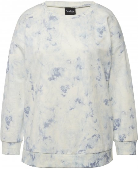 Ulla Popken Tie-Dyed Long Sleeve Sweatshirt Snow White - Hettegensere og collegegensere - 