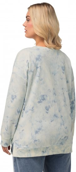 Ulla Popken Tie-Dyed Long Sleeve Sweatshirt Snow White - Hettegensere og collegegensere - 