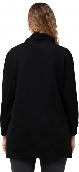 Ulla Popken GLOW Lettered Collared Sweatshirt Black - Hettegensere og collegegensere - Myke gensere, hettegensere og strikk
