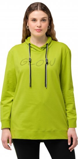 Ulla Popken GLOW Lettered Collared Sweatshirt Apple Green - Hettegensere og collegegensere - 