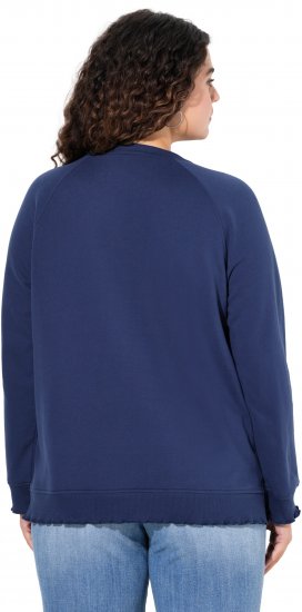 Ulla Popken NEW CASUAL Ruffled Hem Sweatshirt Navy - Hettegensere og collegegensere - Myke gensere, hettegensere og strikk