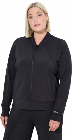 Ulla Popken Quick Drying College Collar Sweatshirt Black - Hettegensere og collegegensere - 