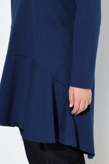 Ulla Popken Flounce Panel Long Sleeve Sweatshirt Dress Navy - Hettegensere og collegegensere - Myke gensere, hettegensere og strikk