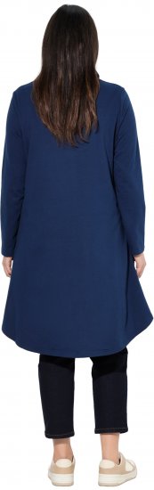 Ulla Popken Flounce Panel Long Sleeve Sweatshirt Dress Navy - Hettegensere og collegegensere - 