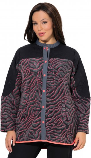 Ulla Popken Neon Tiger Stripe Jacket Black - Hettegensere og collegegensere - Myke gensere, hettegensere og strikk