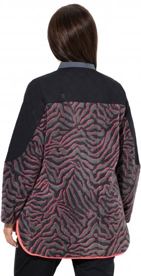 Ulla Popken Neon Tiger Stripe Jacket Black - Hettegensere og collegegensere - Myke gensere, hettegensere og strikk