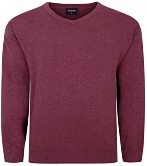 Espionage KW031 V-Neck Pullover Grape Red - Gensere og hettegensere - Store hettegensere - 2XL-14XL