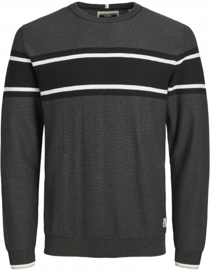 Jack & Jones Logan Spring Knitted Pullover Black - Gensere og hettegensere - Store hettegensere - 2XL-14XL