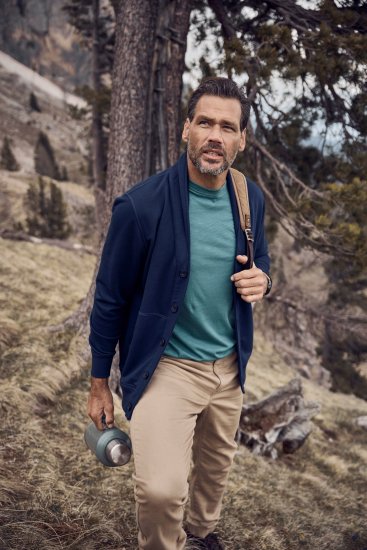 JP1880 Sweat Jacket Shawl Collar Navy - Gensere og hettegensere - Store hettegensere - 2XL-14XL