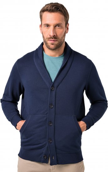 JP1880 Sweat Jacket Shawl Collar Navy - Gensere og hettegensere - Store hettegensere - 2XL-14XL