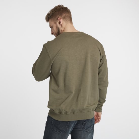 North Latitude Denim Logo Sweatshirt Dusty Olive Green TALL - TALL gensere - TALL gensere for høye menn
