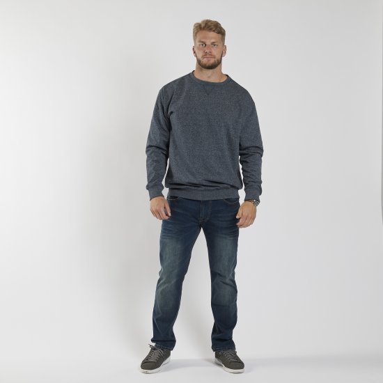 North Latitude O-Neck Sweatshirt Blue Melange TALL - TALL gensere - TALL gensere for høye menn