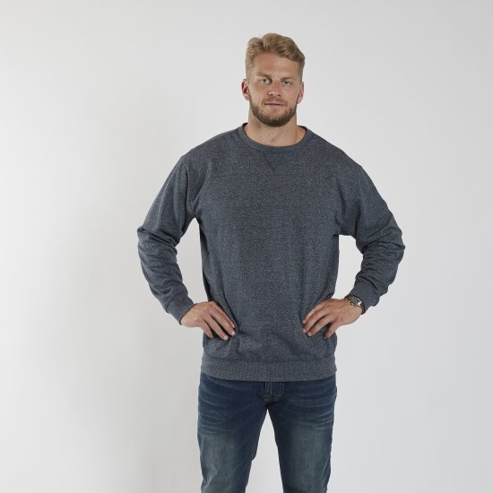 North Latitude O-Neck Sweatshirt Blue Melange TALL - TALL gensere - TALL gensere for høye menn