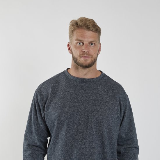 North Latitude O-Neck Sweatshirt Blue Melange TALL - TALL gensere - TALL gensere for høye menn