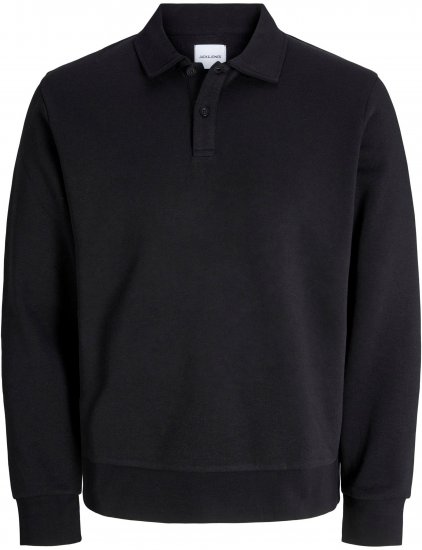 Jack & Jones Bradley Sweatshirt Polo Black - Gensere og hettegensere - Store hettegensere - 2XL-14XL